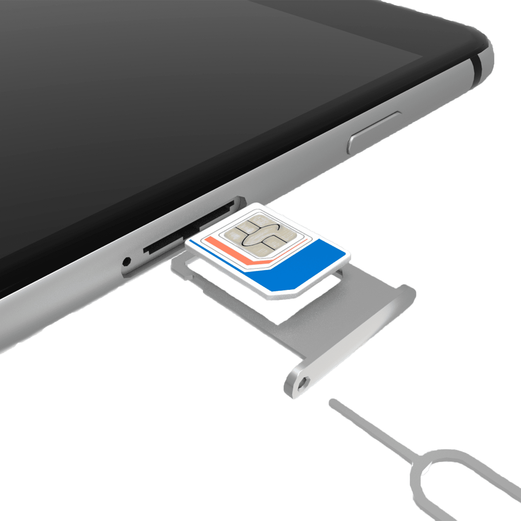 3d render of a phone and a sim card